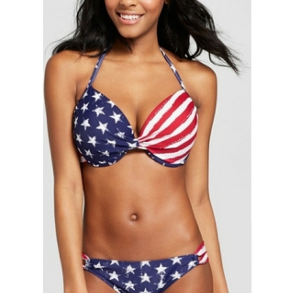 Xhilaration American Flag Patriotic Bikini Set